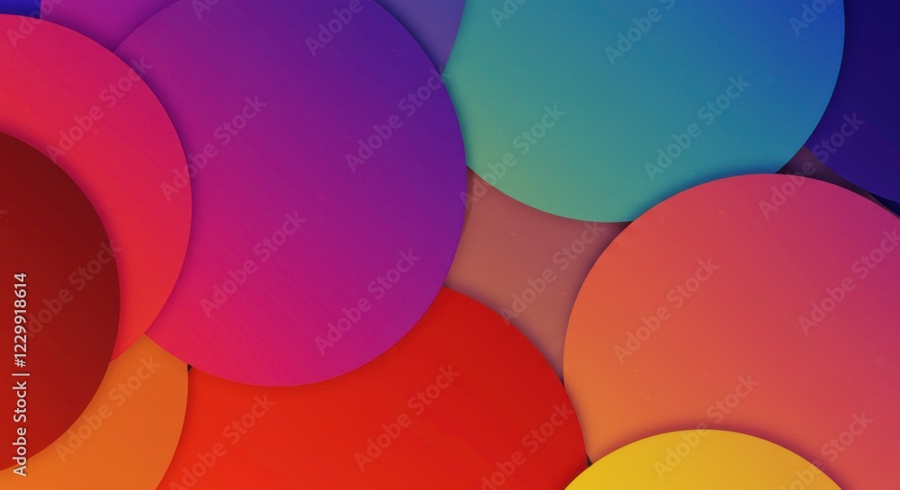 Vibrant Color Circles: An abstract image featuring overlapping circles in a spectrum of rich, saturated colors, creating a dynamic and visually appealing design. Vibrant Color Circles: An abstract image featuring overlapping circles in a spectrum of rich, saturated colors, creating a dynamic and visually appealing design.
