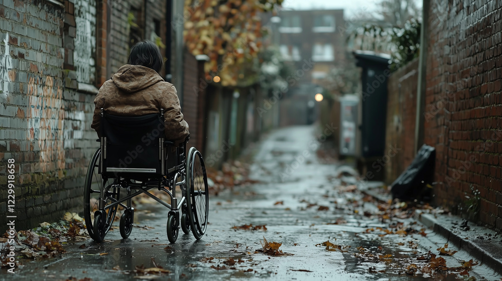 Obraz premium Empowering Urban Accessibility with Wheelchair User