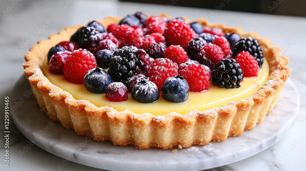 Fruit Tart, A high-quality image of a fruit tart featuring a golden buttery crust, filled with various fruits, showcasing a delicious dessert ideal for culinary use. Fruit Tart, A high-quality image of a fruit tart featuring a golden buttery crust, filled with various fruits, showcasing a delicious dessert ideal for culinary use.