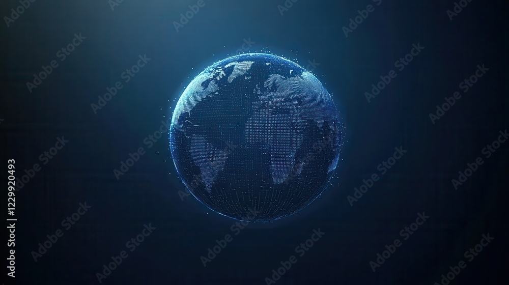 3D Digital Earth Global Connectivity Network Technology Concept 3D Digital Earth Global Connectivity Network Technology Concept