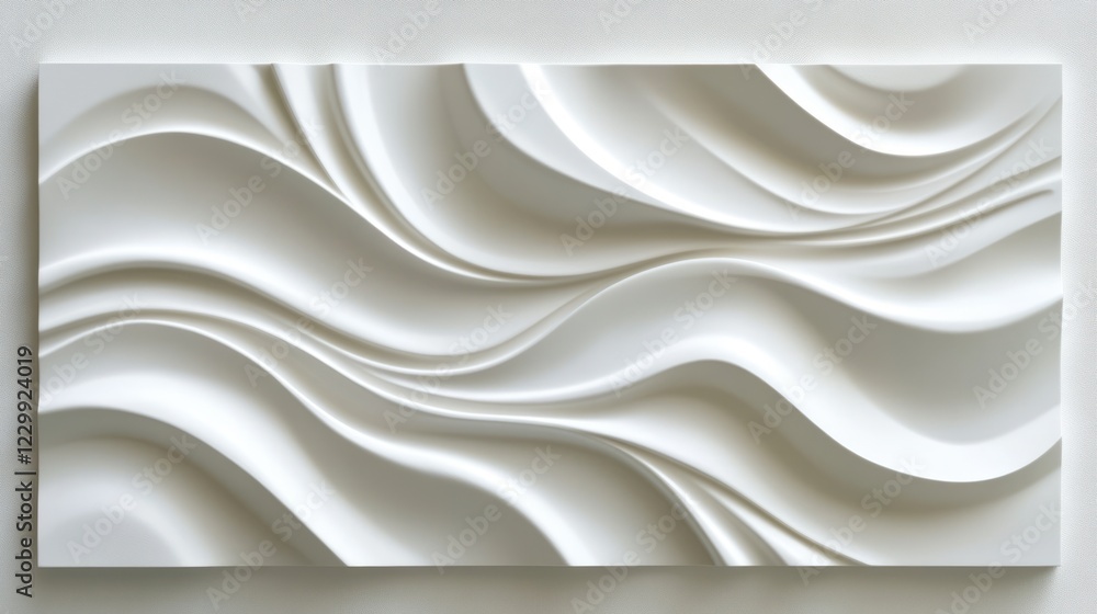 Obraz premium Abstract white wave pattern relief.