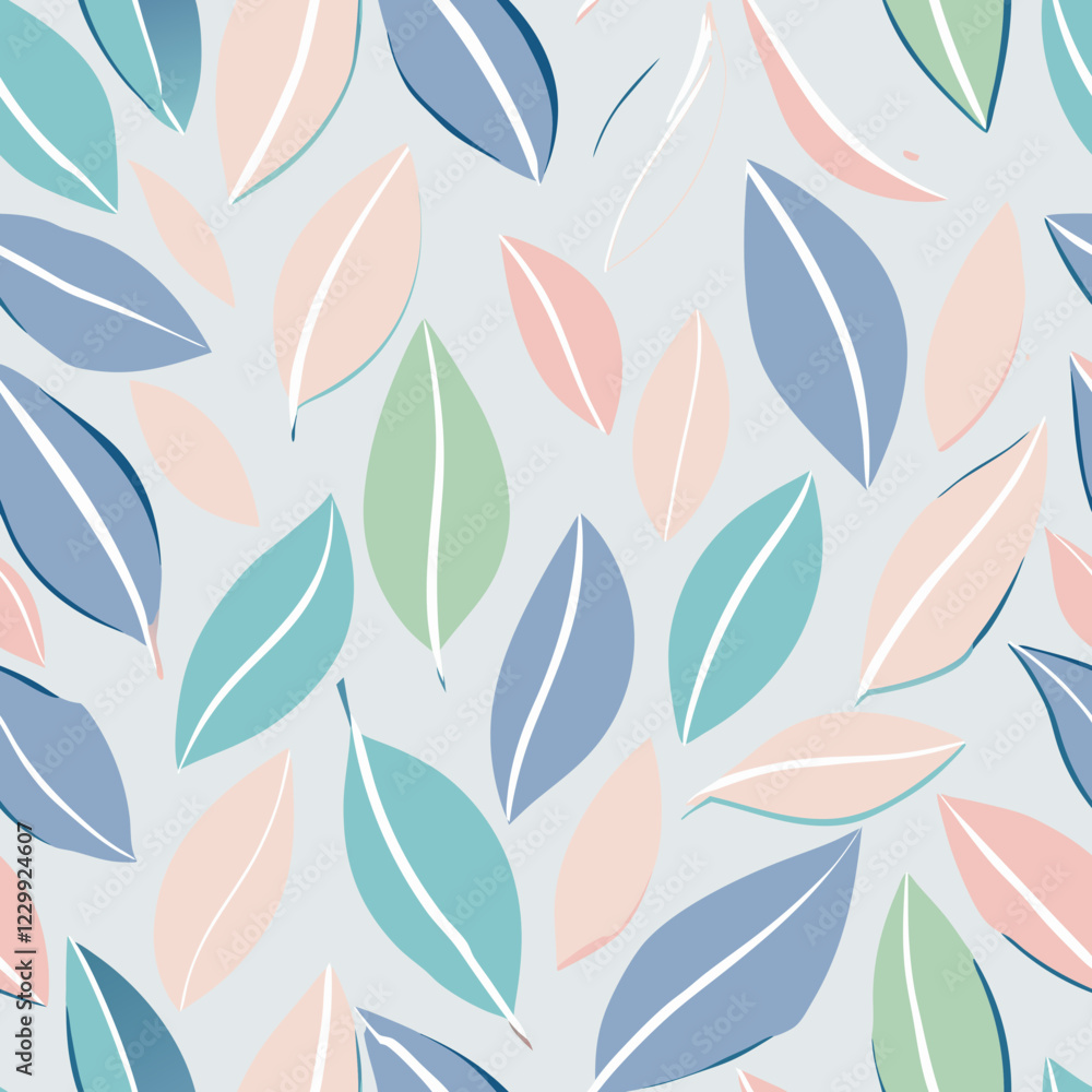 Seamless Soft Pastel Spring Leaves Pattern – Minimalist and Elegant. Perfect for: Spring, fashion, minimalist designs, contemporary themes Seamless Soft Pastel Spring Leaves Pattern – Minimalist and Elegant. Perfect for: Spring, fashion, minimalist designs, contemporary themes