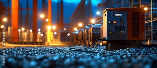 Nighttime Industrial Power Generator photo