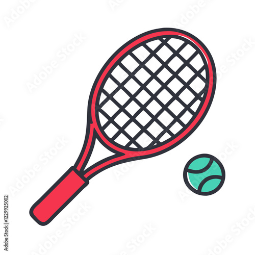 Tennis racket and ball
