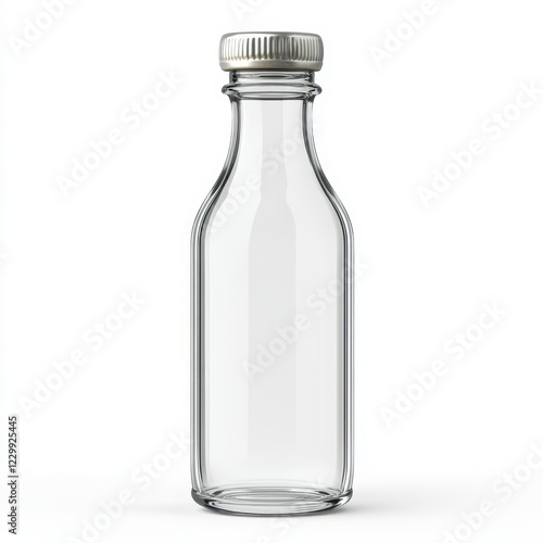 Wallpaper Mural Glass bottle with metal cap isolated on a white background, in a simple style, with a transparent or slightly blurred PNG image, high resolution Torontodigital.ca