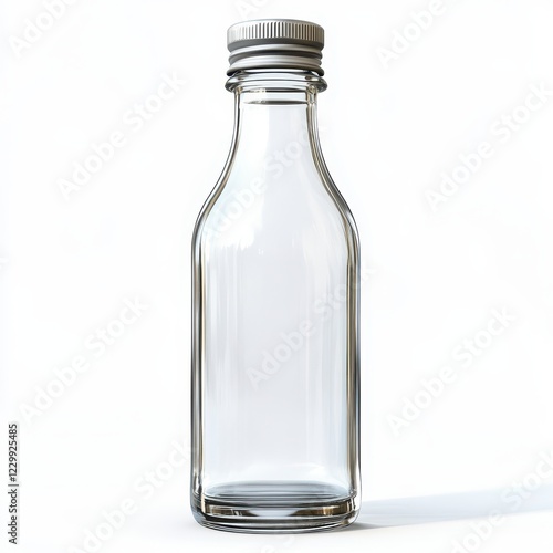 Wallpaper Mural Glass bottle with metal cap isolated on a white background, in a simple style, with a transparent or slightly blurred PNG image, high resolution Torontodigital.ca