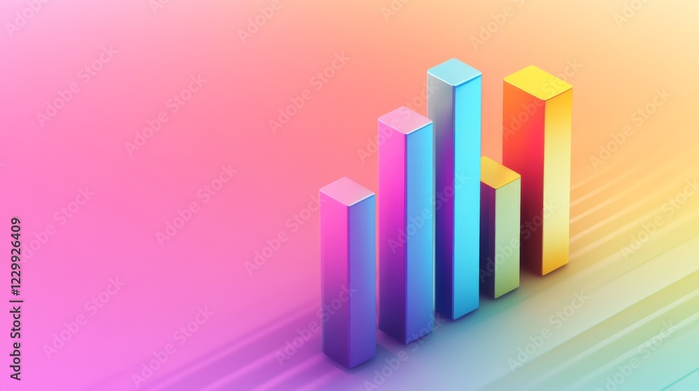 A business bar chart illustrating annual financial performance, with different colored bars representing income, expenses, and profit, placed on a gradient background. A business bar chart illustrating annual financial performance, with different colored bars representing income, expenses, and profit, placed on a gradient background.