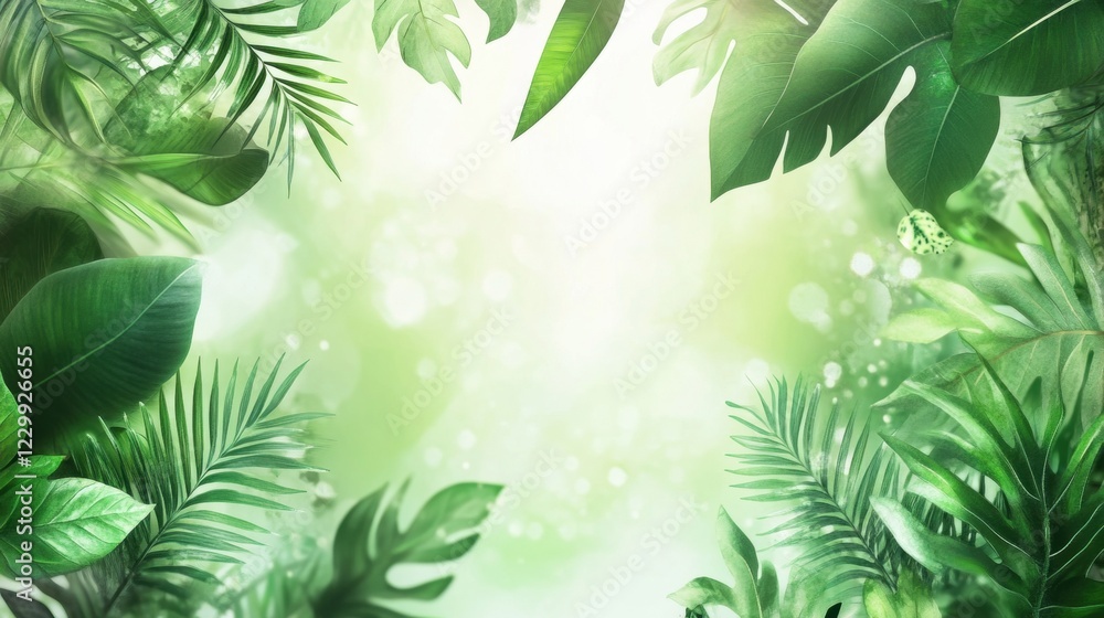 Lush green foliage tropical forest nature background calm environment aesthetic view Lush green foliage tropical forest nature background calm environment aesthetic view