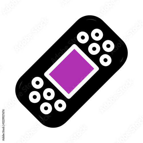 Black Bandage with Purple Center and White Accents