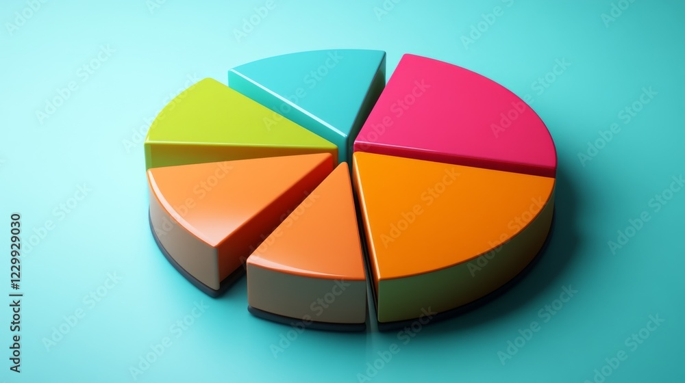 Fototapeta premium A clear, colorful pie chart illustrating the distribution of a company's operating costs, with each segment labeled and a slight D effect for added depth.