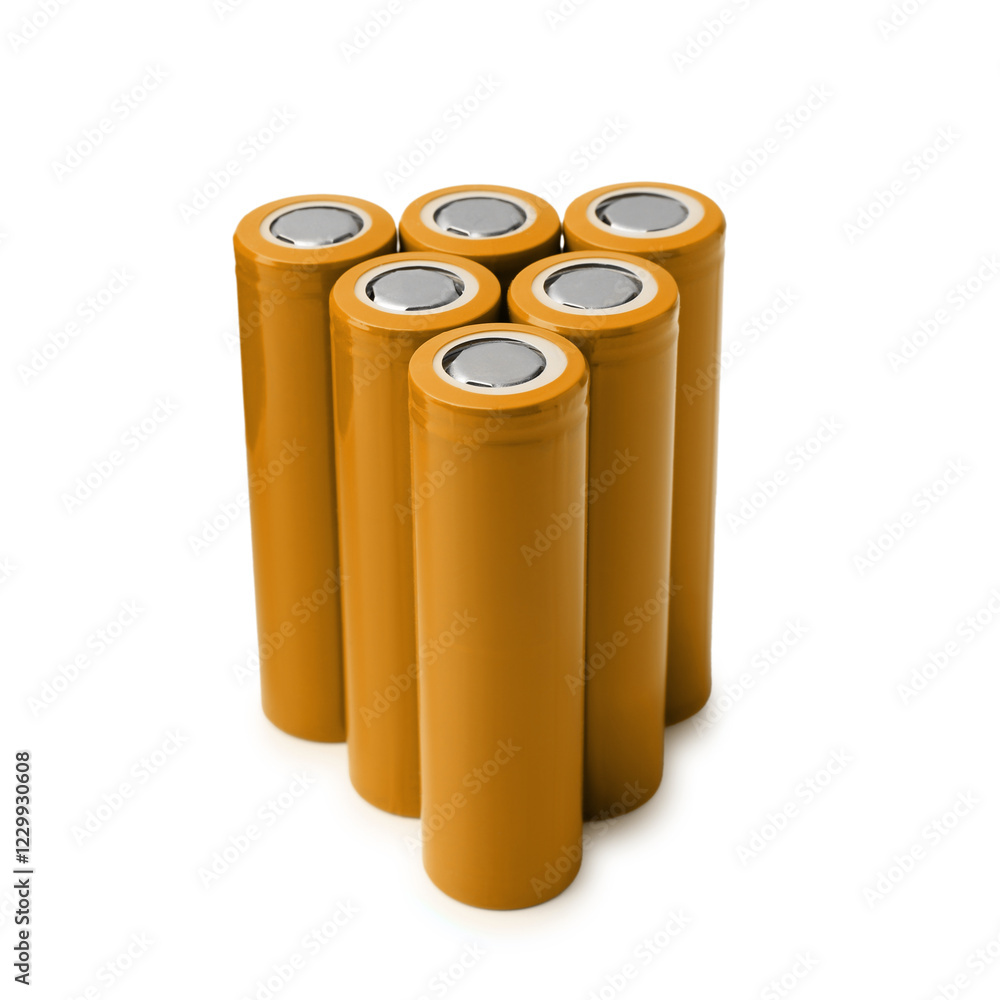 Orange AA alkaline batteries isolated on white Orange AA alkaline batteries isolated on white