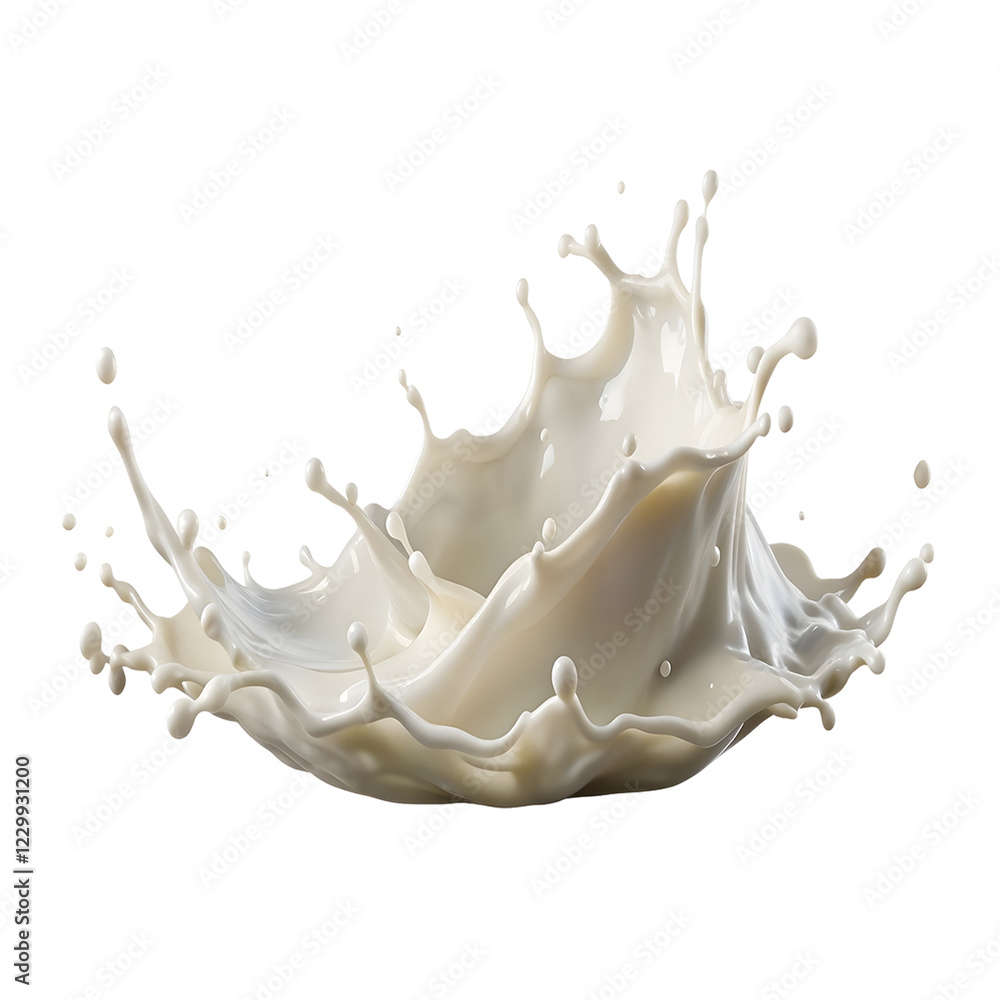 Splash of milk or cream, cut out, isolated on transparent background
Splash of milk or cream, cut out, isolated on transparent background