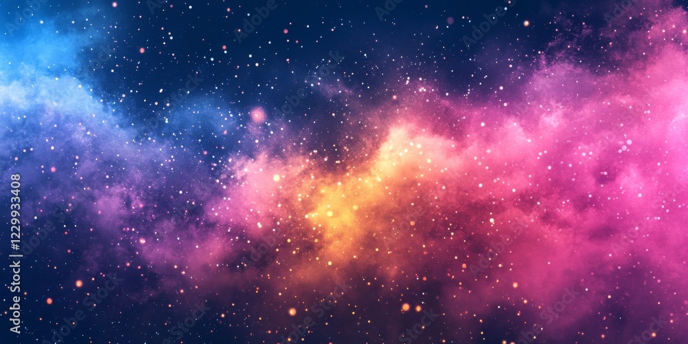 Naklejka premium Abstract galaxy with colorful stars and cosmic clouds