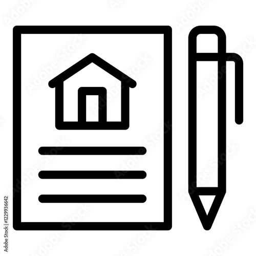 Property contract icon. Vector line icon