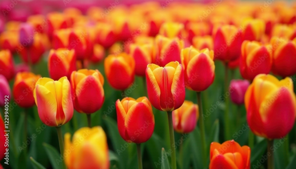 Tulip field with a mix of red, yellow, pink, and purple flowers, red tulips, yellow tulips, colourful Tulip field with a mix of red, yellow, pink, and purple flowers, red tulips, yellow tulips, colourful