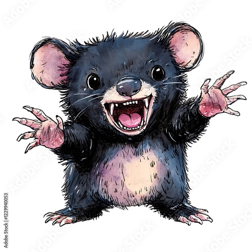 Playful Tasmanian Devil Cartoon Illustration. photo