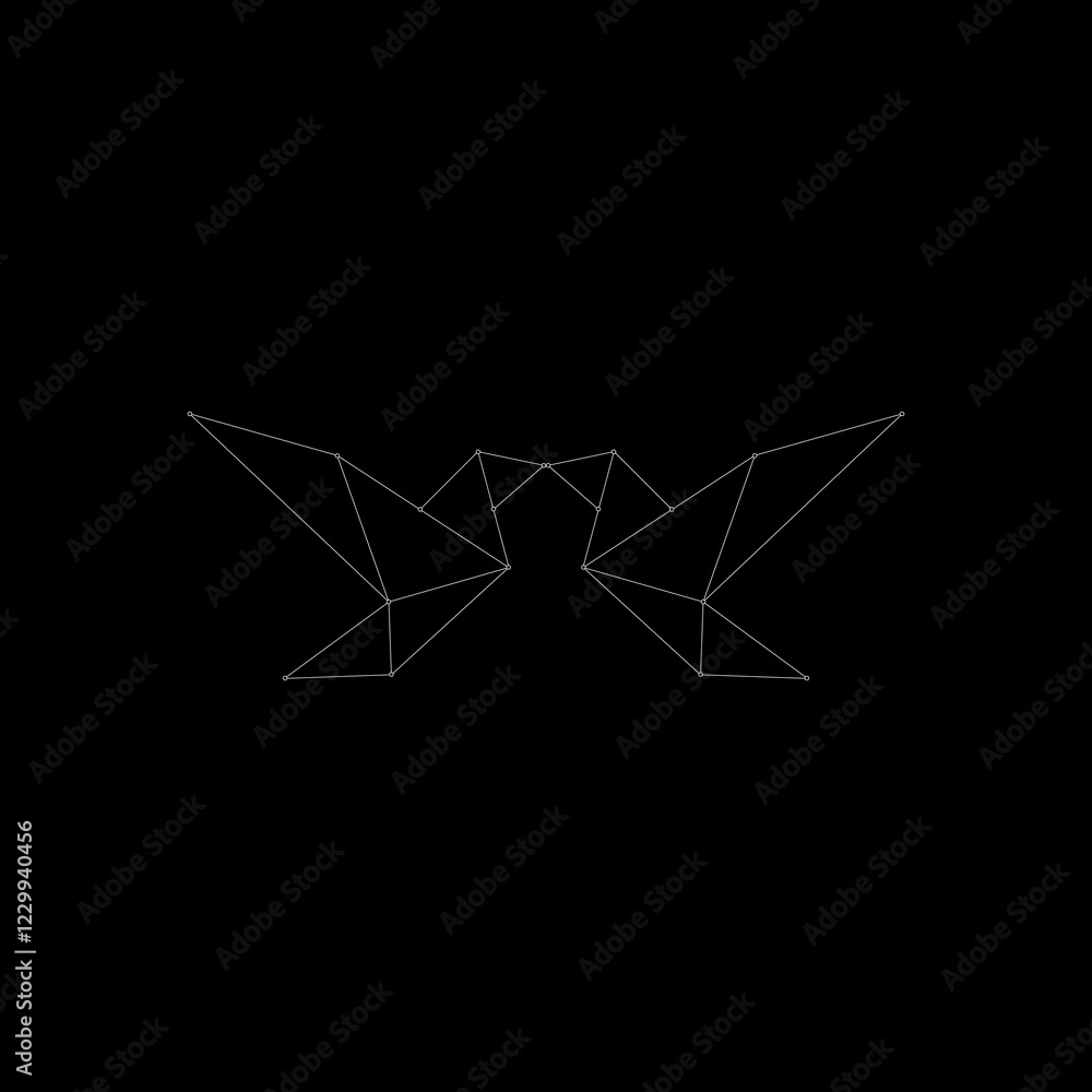 Pair Flying Bird Polygonal Lines, can use for Logo, Pictogram, Aves Figure, Website, Apps, or Graphic Design Element. Vector Illustration Pair Flying Bird Polygonal Lines, can use for Logo, Pictogram, Aves Figure, Website, Apps, or Graphic Design Element. Vector Illustration