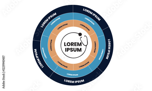Collection of vector circle chart infographic templates for presentations, advertising, layouts, annual reports. 5 options, steps, parts	

