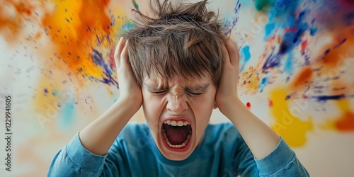 Conceptual Illustration of Disruptive, Impulse-Control, and Conduct. Disorders Depicting Emotional Turmoil and Behavioral Challenges. Abstract Visual Representation of Oppositional Defiant Disorder