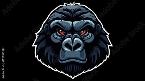 Dark gorilla face photo