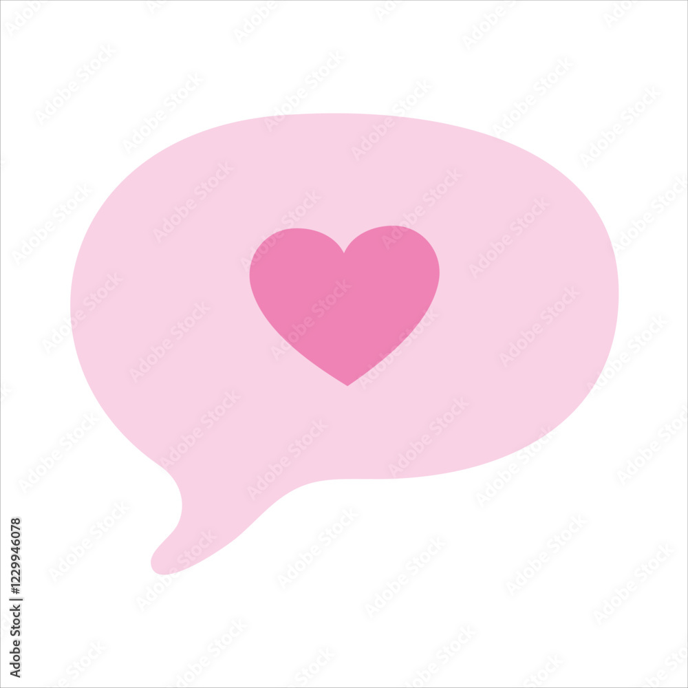 Valentine love chat, love notification object on white background. Vector object design element for Valentine's day Valentine love chat, love notification object on white background. Vector object design element for Valentine's day