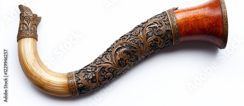 Antique Ornate Horn:  A Masterpiece of Craftsmanship photo