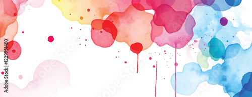 Holi colorful abstract liquid watercolor background with artistic, paint, splashes, grunge, splatter, texture, powder, Artwork for creative banner, card, template, effect, ink, blot design vector