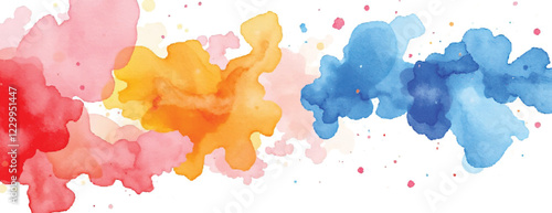 Holi colorful abstract liquid watercolor background with artistic, paint, splashes, grunge, splatter, texture, powder, Artwork for creative banner, card, template, effect, ink, blot design vector