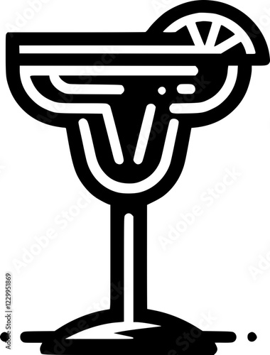 Minimalist Margarita Glass Outline for Logo, Branding, and Stickers