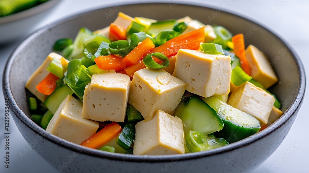 Healthy Tofu Salad with Cucumber and Carrots Healthy Tofu Salad with Cucumber and Carrots