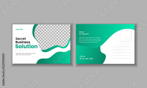 Modern post card design for corporate business with abstract shape design