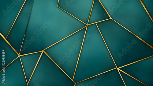 Wallpaper Mural Abstract teal and gold geometric background; elegant, luxurious design; perfect for websites, presentations, and branding materials. Torontodigital.ca