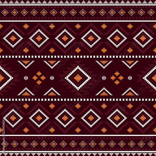 Southwest Aztec geometric Native American Mexican Navajo tribal ethnic boho indian texture ornament seamless pattern fabric colorful design vector for woven textile printing blanket rug carpet fashion