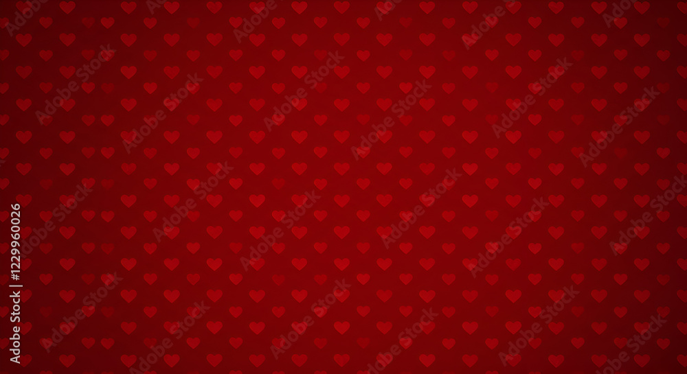 Seamless Valentine's Day Background – Red Heart Pattern on Rich Red Canvas with Soft Texture Seamless Valentine's Day Background – Red Heart Pattern on Rich Red Canvas with Soft Texture