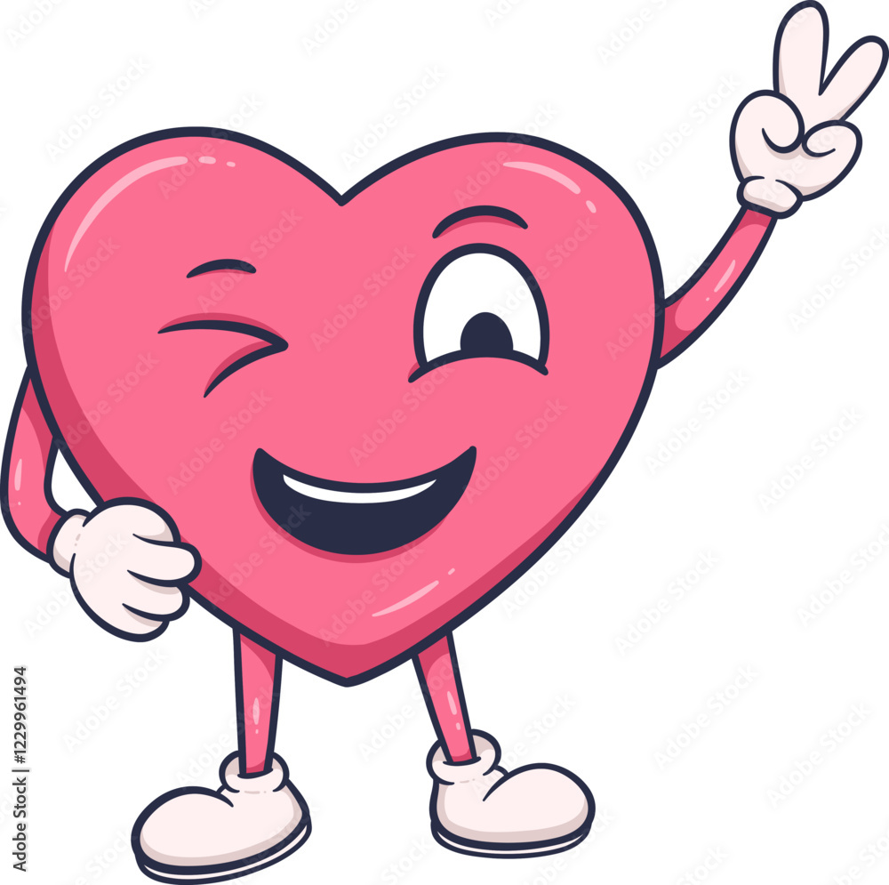 Adorable Cartoon Heart Character