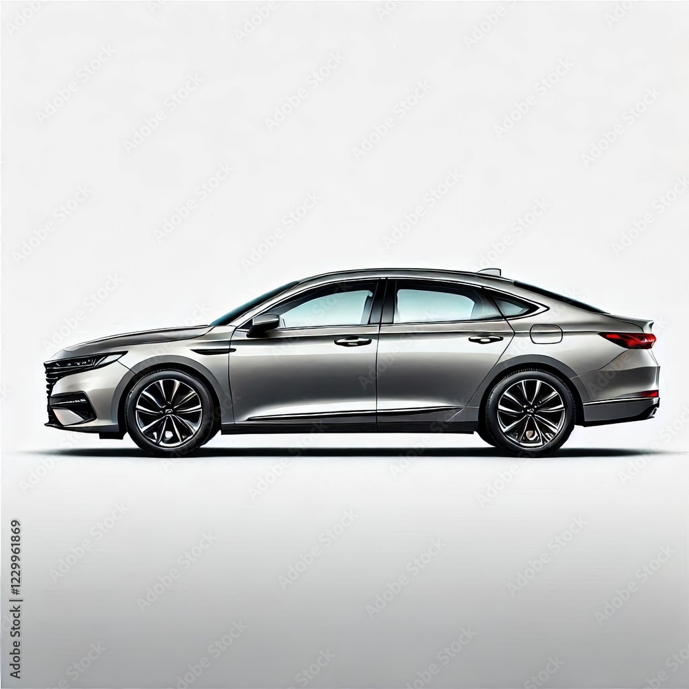 Naklejka premium passenger car, sedan, parked in profile 