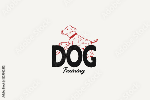 creative dog training illustrator for pet, animal and partner logo design vector ideas. silhouette jumping dog sign icon logo vector design template with line art, illustrator, and vintage styles