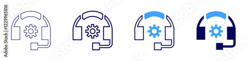 Call prioritization icon in 4 different styles. Thin Line, Line, Bold, and Bold Line. Duotone style. Editable stroke