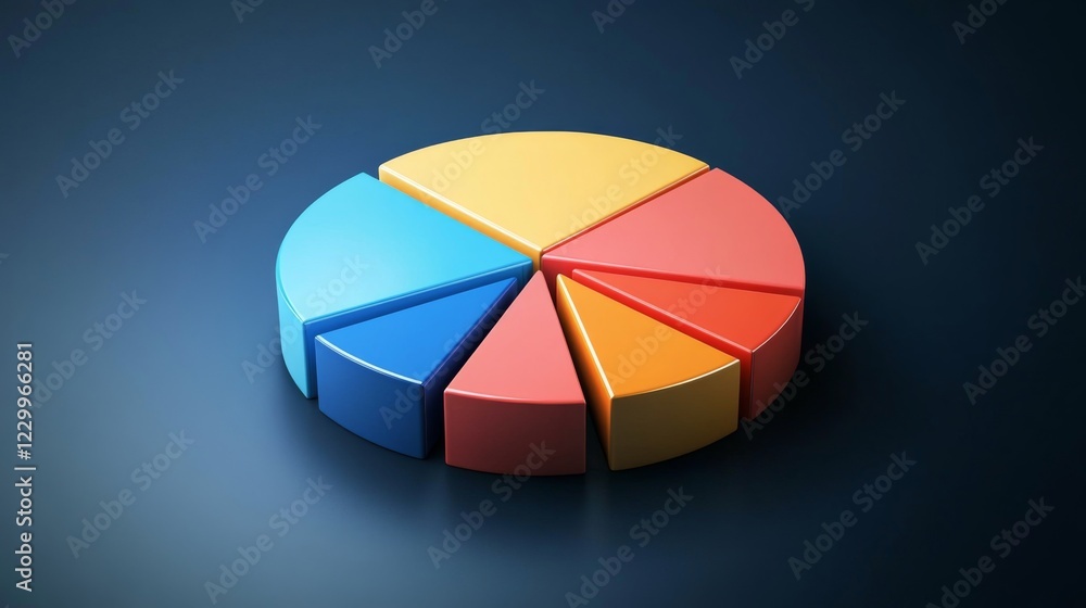 Fototapeta premium A professional pie chart illustrating investment portfolio diversity, with sections labeled as real estate, stocks, and bonds, set against a dark blue background.