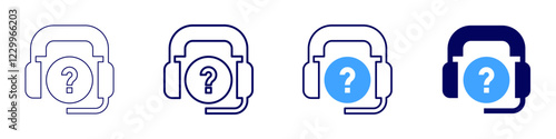 Contact tracing in support icon in 4 different styles. Thin Line, Line, Bold, and Bold Line. Duotone style. Editable stroke
