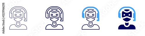 Compliance call icon in 4 different styles. Thin Line, Line, Bold, and Bold Line. Duotone style. Editable stroke
