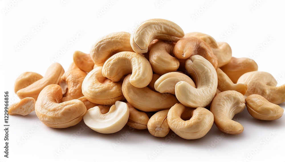 cashew nuts on white background cashew nuts on white background