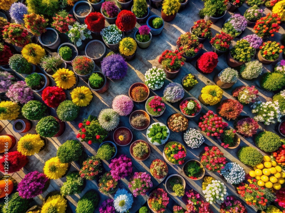 Stunning overhead drone shots showcase vibrant spring flowerbeds, colorful pots, and breathtaking garden designs. Stunning overhead drone shots showcase vibrant spring flowerbeds, colorful pots, and breathtaking garden designs.