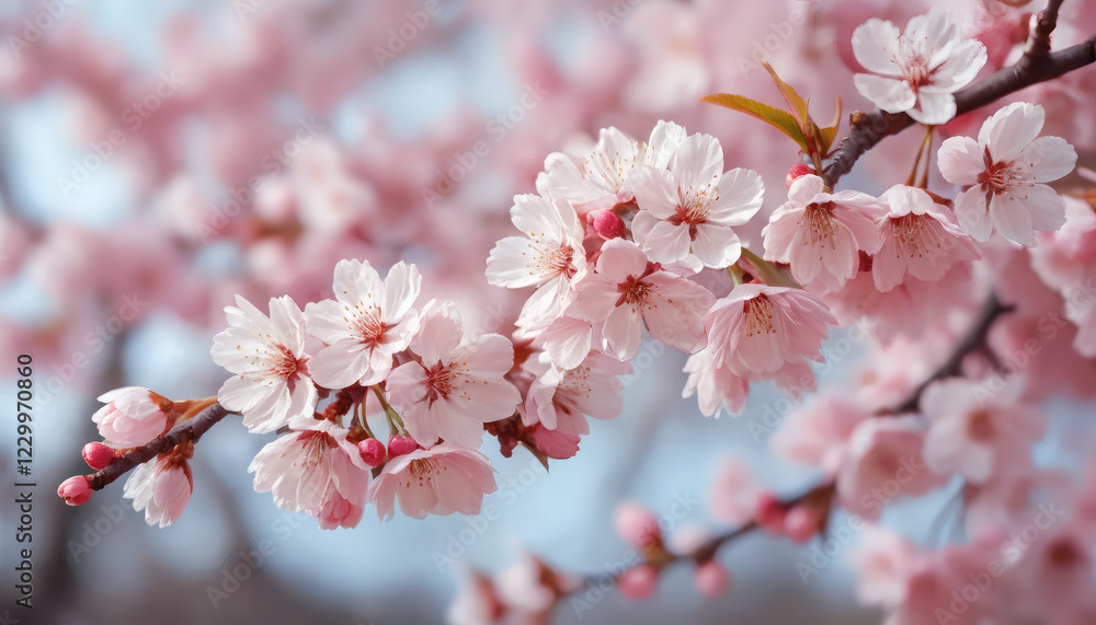 Beautiful Sakura Cherry Blossom Branch in Full Bloom in Spring Beautiful Sakura Cherry Blossom Branch in Full Bloom in Spring