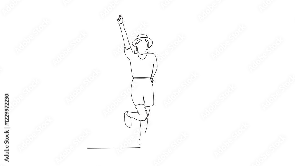 Video Vector one continuous line from the concept of traveling man and woman Video Vector one continuous line from the concept of traveling man and woman