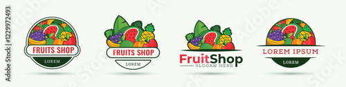 fruits shop logo design bundle