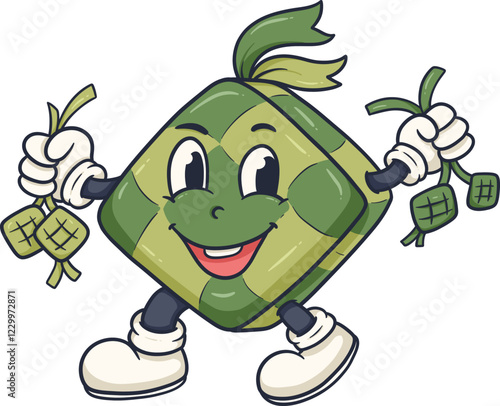 adorable ketupat ramadhan character cartoon