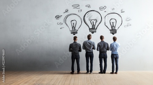 Creative Idea Generation Concept with Business Professionals and Lights