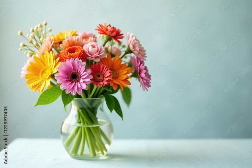 Freshly picked wildflowers in a vase on a soft background, wildflowers, vase Freshly picked wildflowers in a vase on a soft background, wildflowers, vase