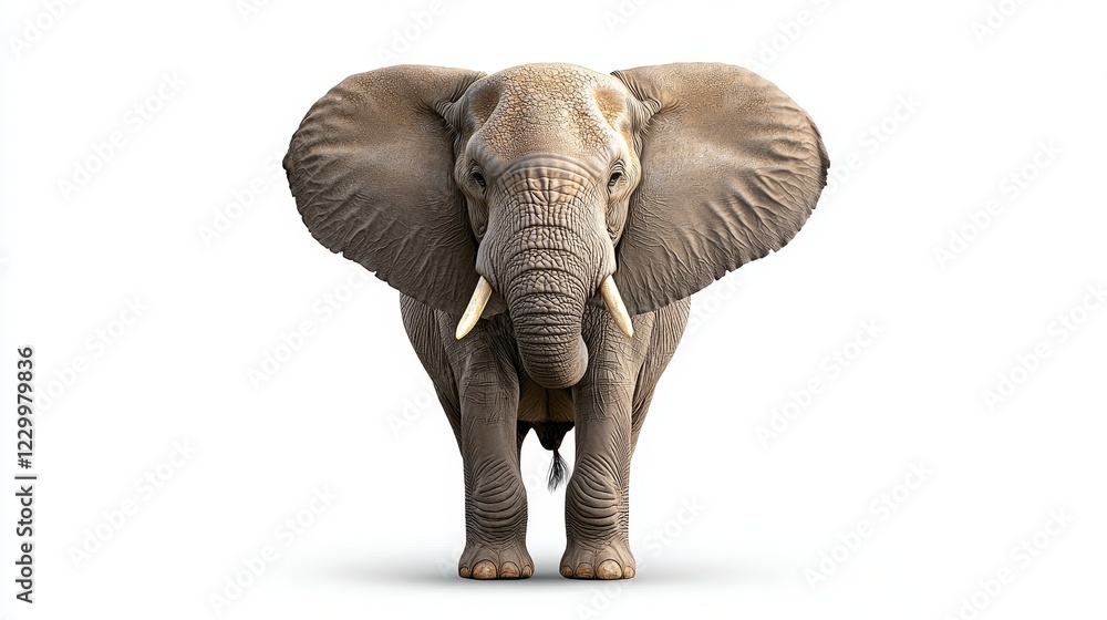 Fototapeta premium Majestic elephant displaying strength and grace wildlife sanctuary animal photography studio environment front view conservation awareness